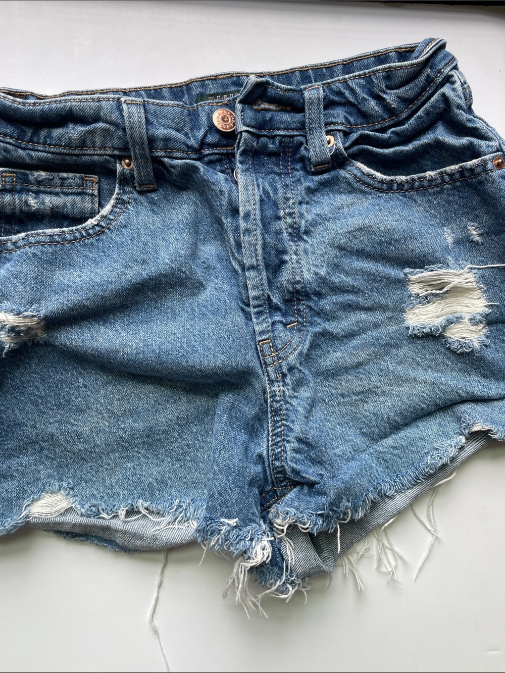 wild fable Distressed Light Blue Denim Cutoff Shorts